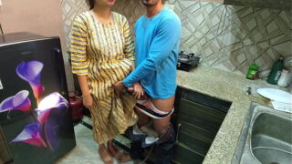 Indian Telugu horny wife with hubby ass fucked in the kitchen