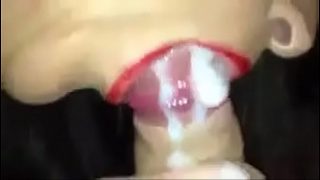 She is sucking very hard his husband dick with hindi audio