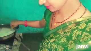 Telugu Indian sister was working in the kitchen her brother